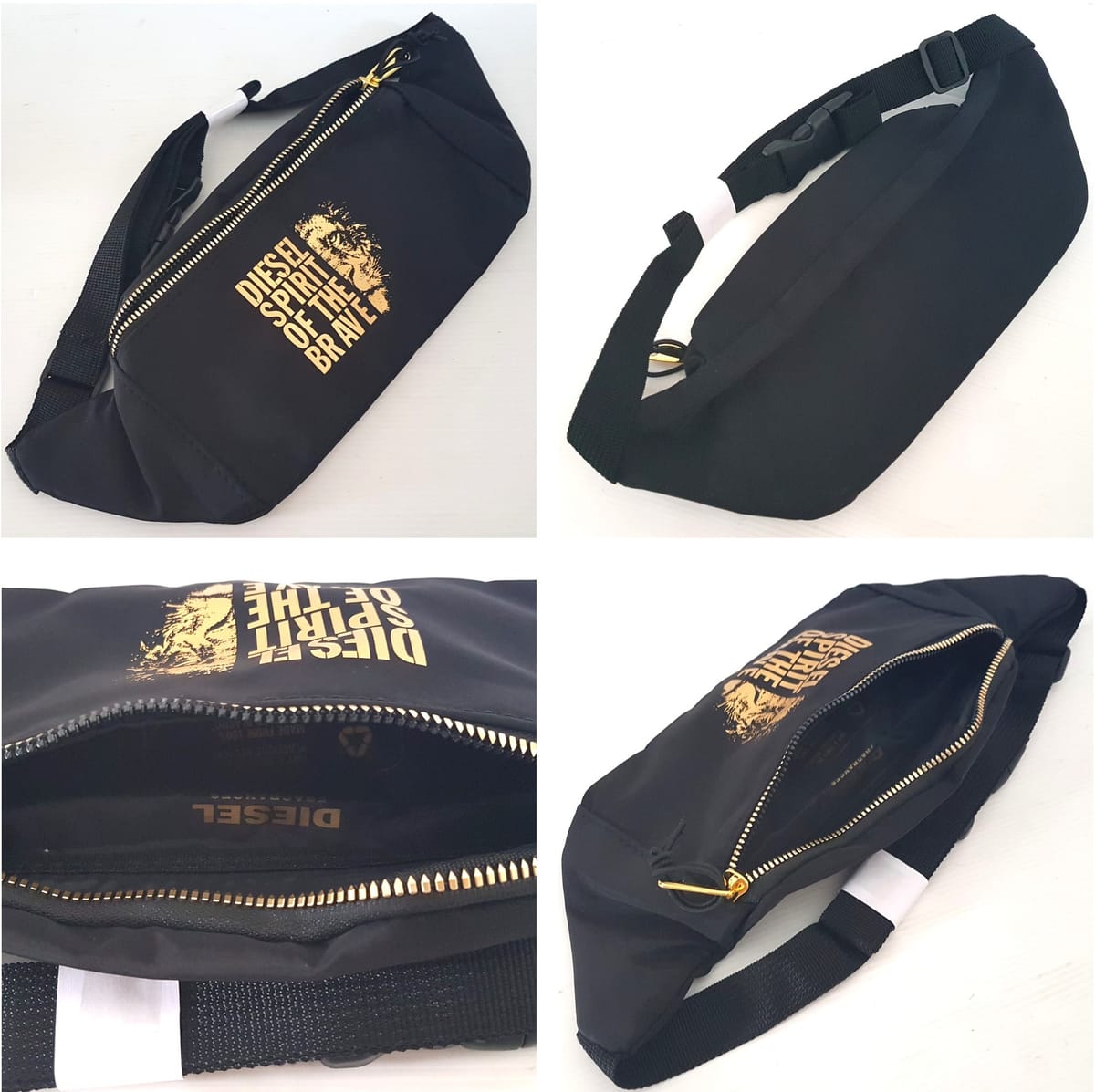 Diesel from ITALY Original DIESEL Waist Pouch, ITALY, Cool Fanny Pack, Black Belt Bag, Gold Lion Logo, Sleek Model, Diesel Spirit of the Brave, Cosmopolitan Clutch, Limited Edition Satchel, Intricate Design, Sophistication, Luxury Living, Pop Culture, Cult Street Fashion - Photo 3