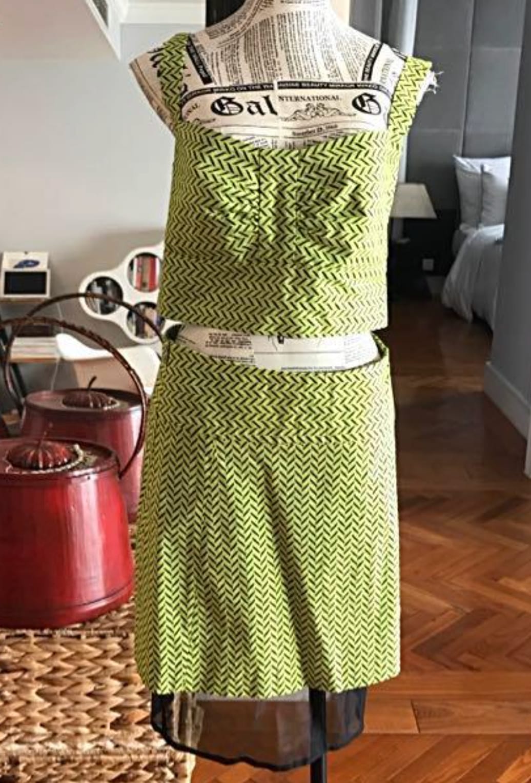 Retro Lime Green Two-Piece Set