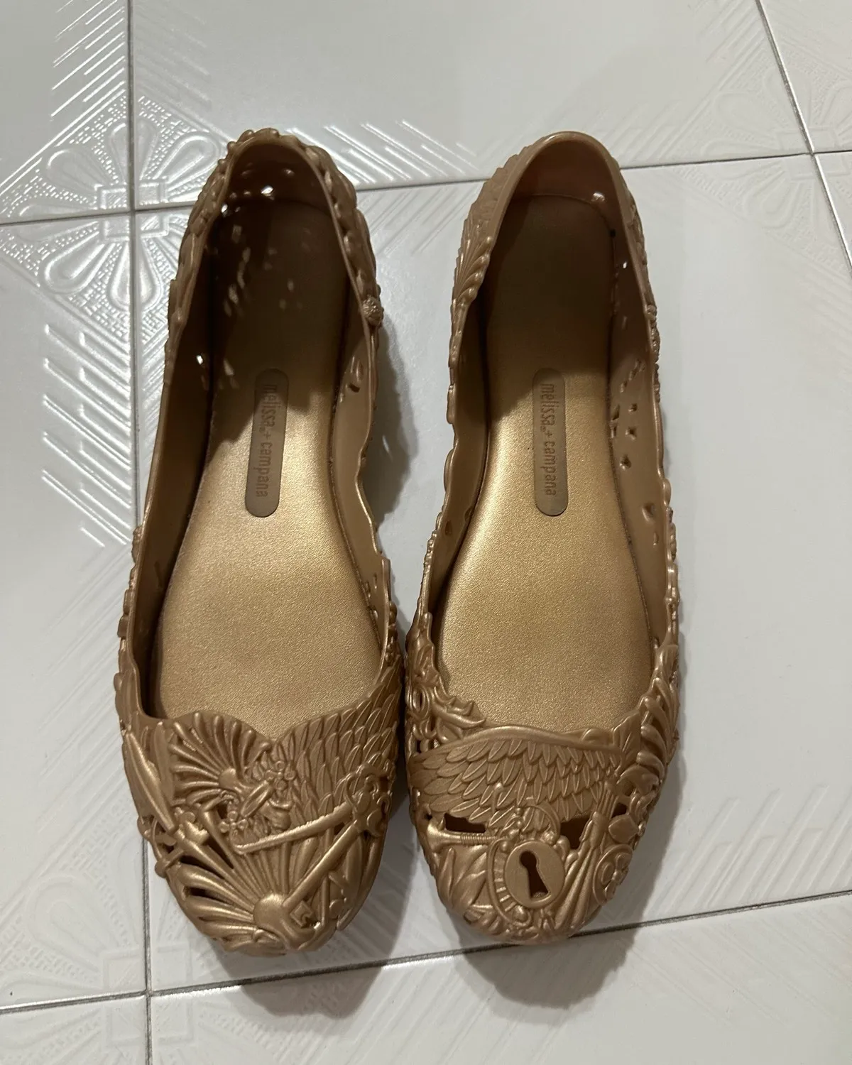 Melissa + Campana Melissa + Campana Gold Flats - Photo 3