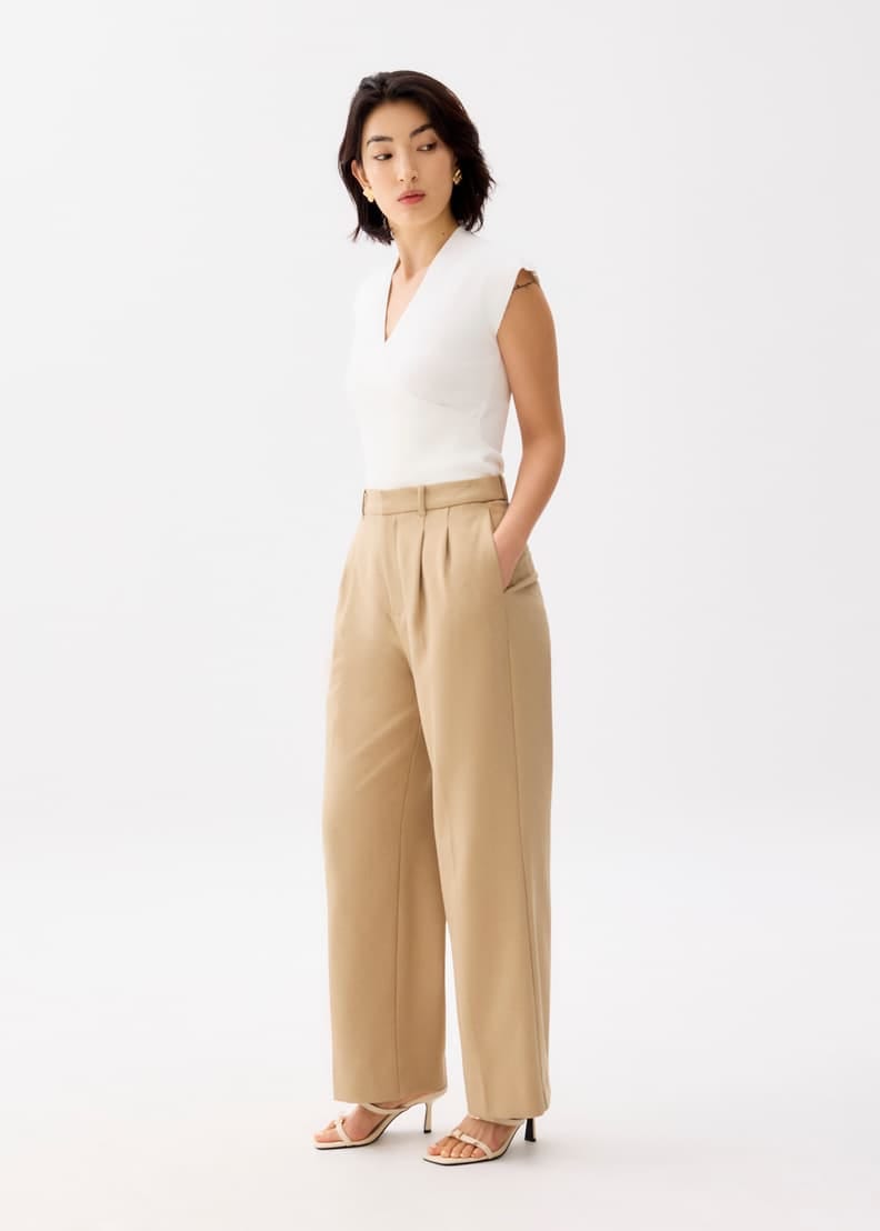 Love, Bonito BNWOT Love Bonito Lana Relaxed Melange Tailored Pants - Photo 3