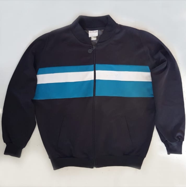 Adidas Retro Adidas Black Zipper Jacket, Blue & White Stripes, Cool XXXL Coat, Trendy Tracksuit, Cosmopolitan, Sleek ADIDAS Sweatshirt, Vintage Windbreaker, Streetwise, Oversize Outerwear, Sophistication, Roadster, Travel Essentials, Backpackers, Cult Street Fashion - Photo 4