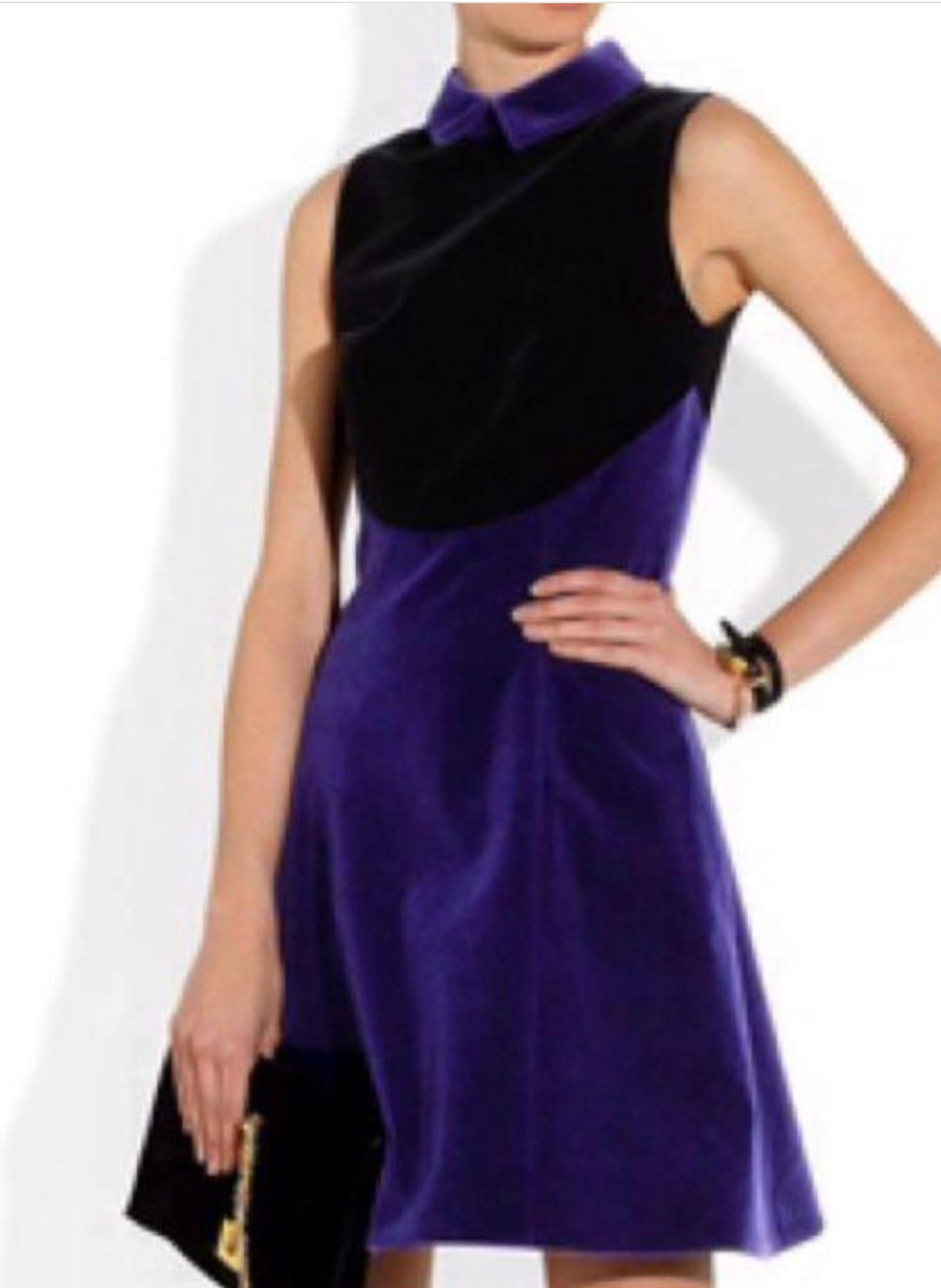 Chic Two-Tone Sleeveless Dress - Velvet