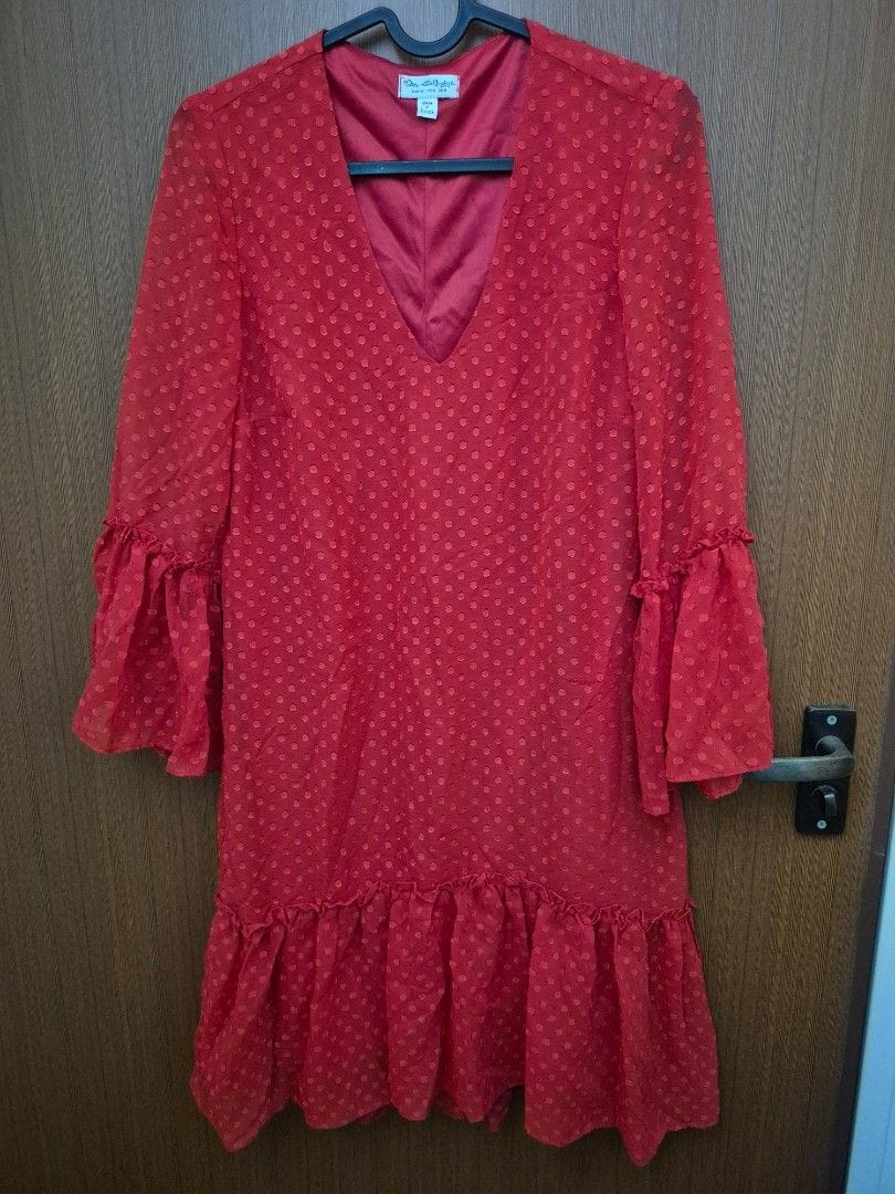 Miss Selfridge Red Midi Dress - UK 8