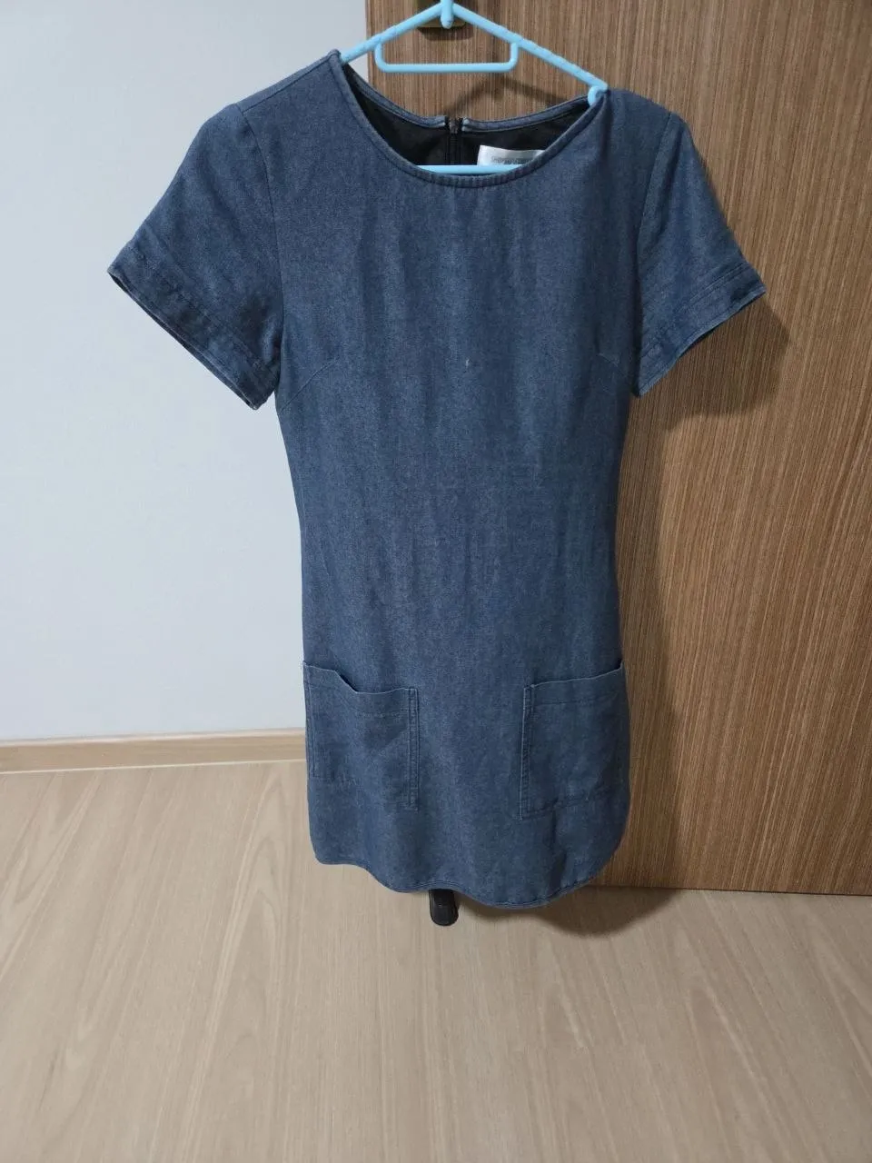Chic Denim Mini Dress with Pockets