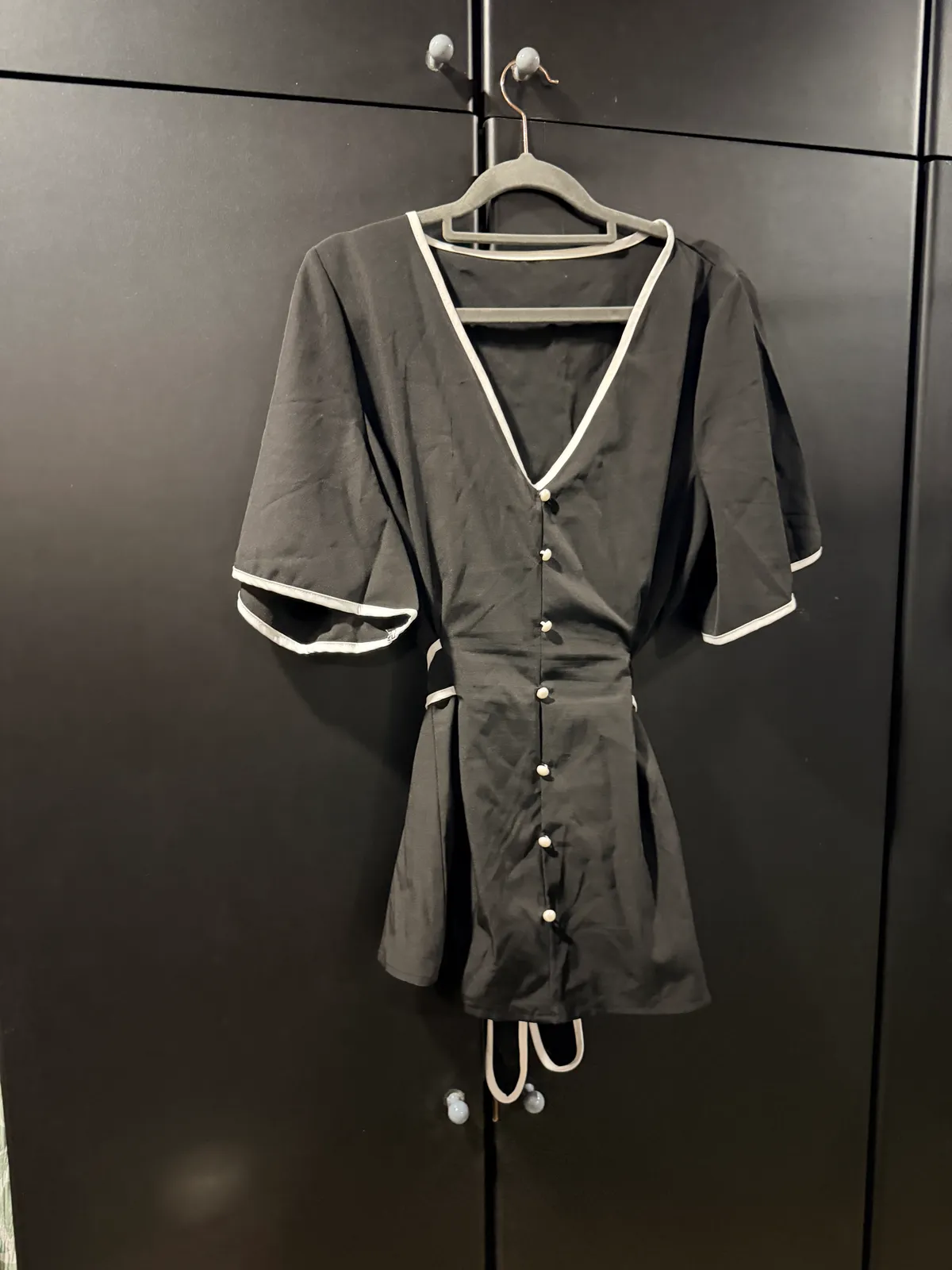 Chic Black Button-Down Mini Dress