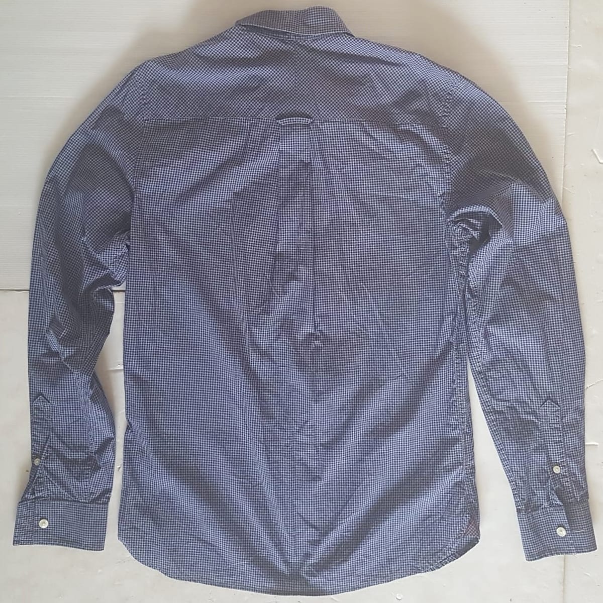 Fred Perry Original FRED PERRY Shirt, Smart BLUE Checkered Top, LONDON, UK, Cool 7 Buttons Shirt, Classic Gingham Long Sleeve, Japanese Inspiration, Cosmopolitan, Luxury Lifestyle, Sleek Design, Sophistication, Streetwise, Timeless Appeal, Urban Living - Photo 2