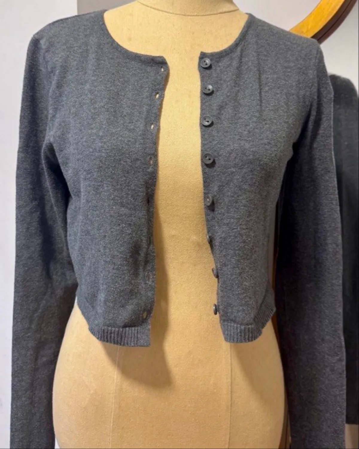 Cozy Grey Cropped Cardigan