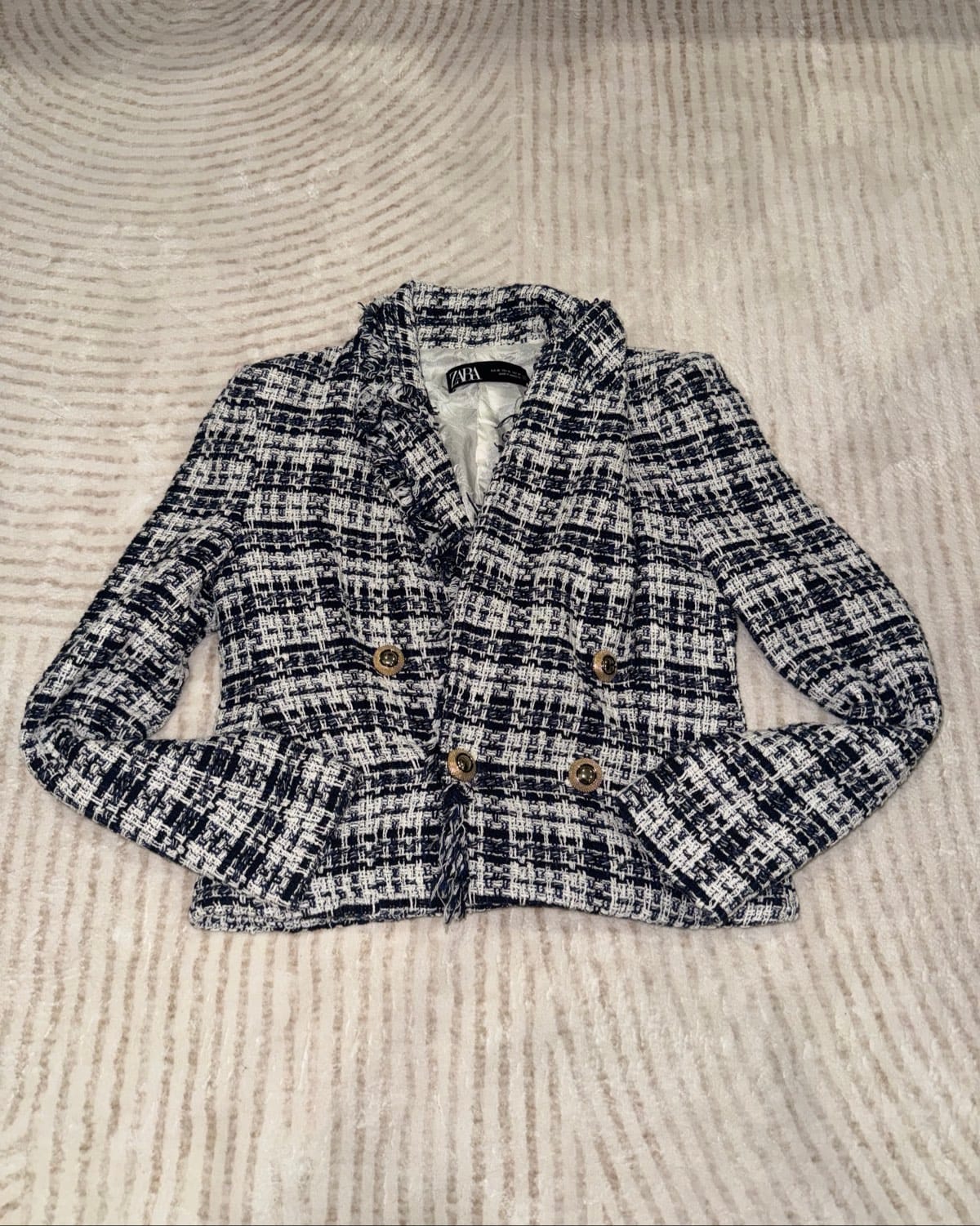 Chic Tweed Double-Breasted Blazer