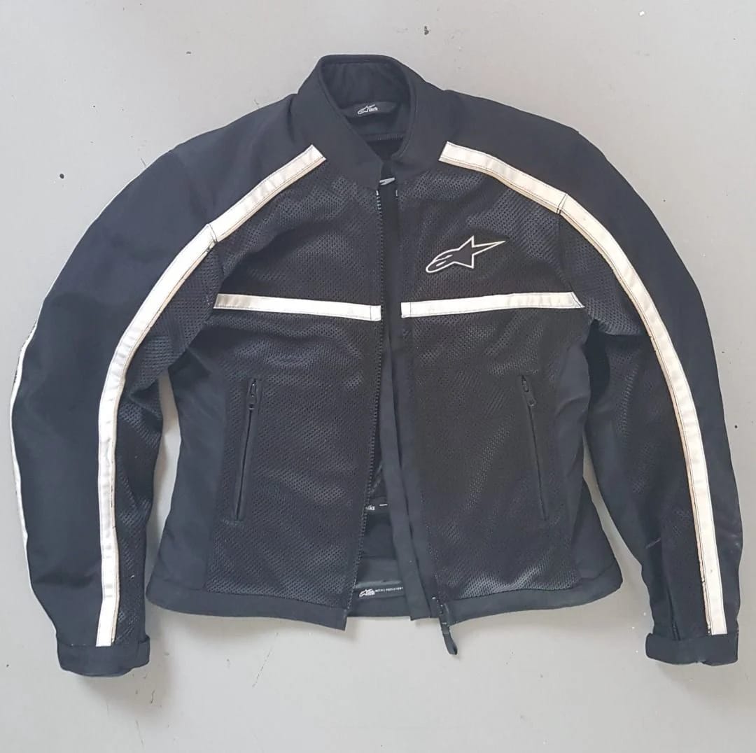 ALPINESTARS Zipper Jacket, STELLA Breeze Air Model, Motorcycle Protective Jacket, Black & White Stripes, Racing Jacket, Biker Jacket - Photo 5