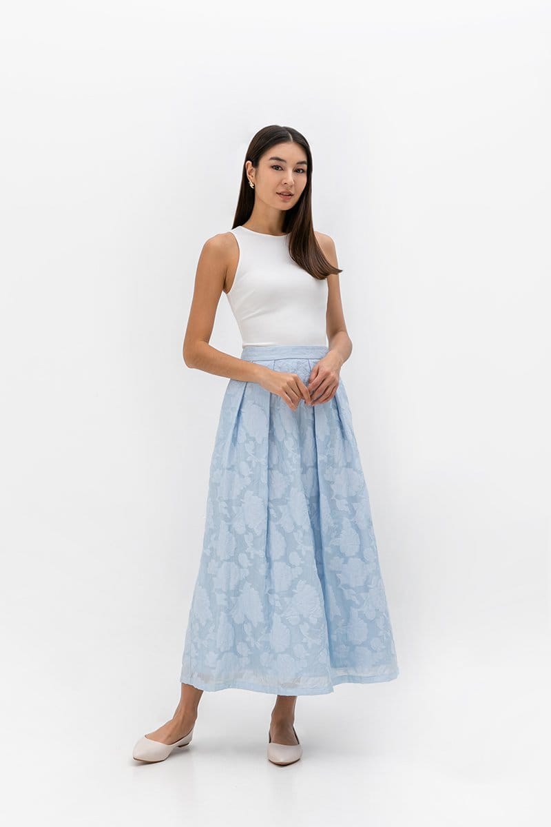 Love and Bravery Sevara Organza Jacquard Maxi Skirt, Size XXS