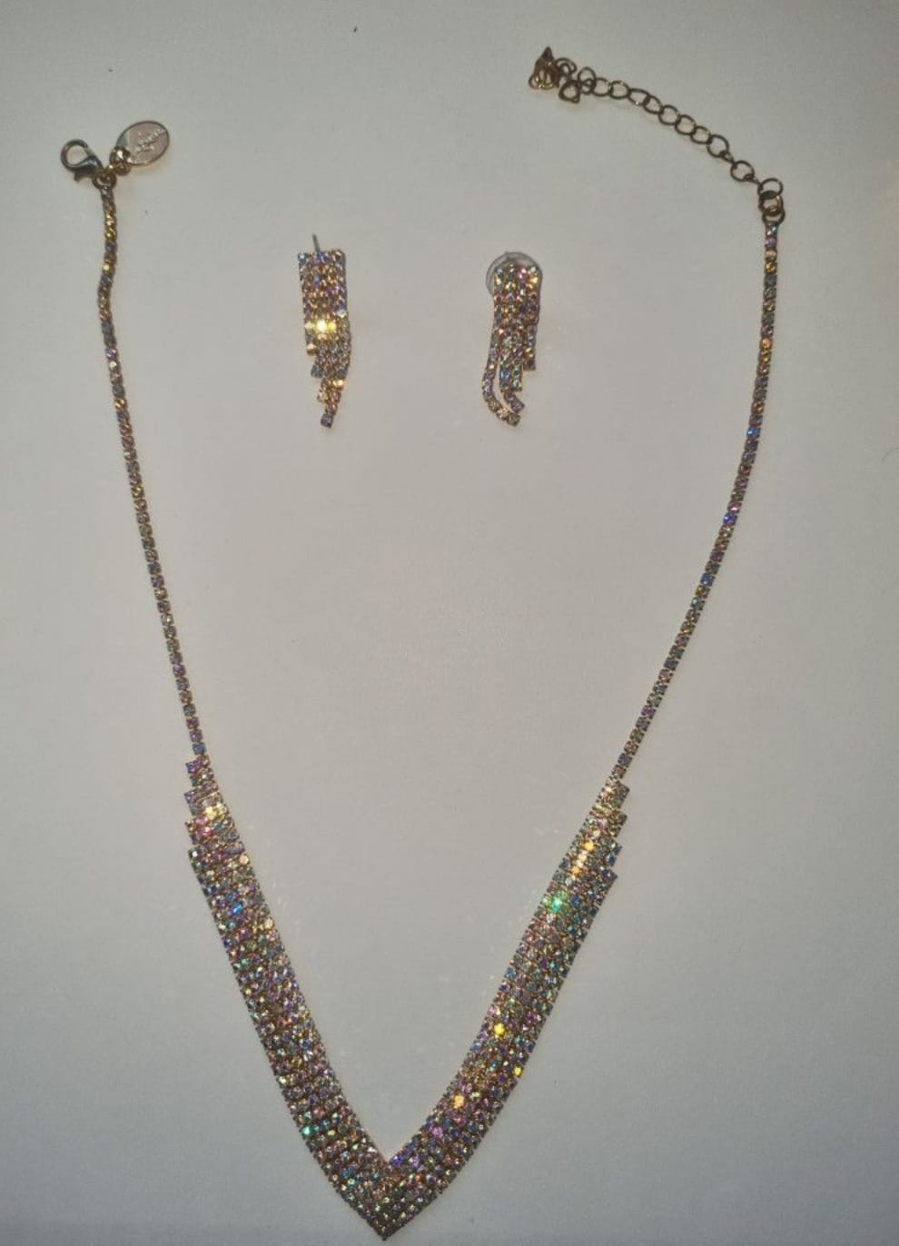 Sparkling Rhinestone Necklace + Earrings