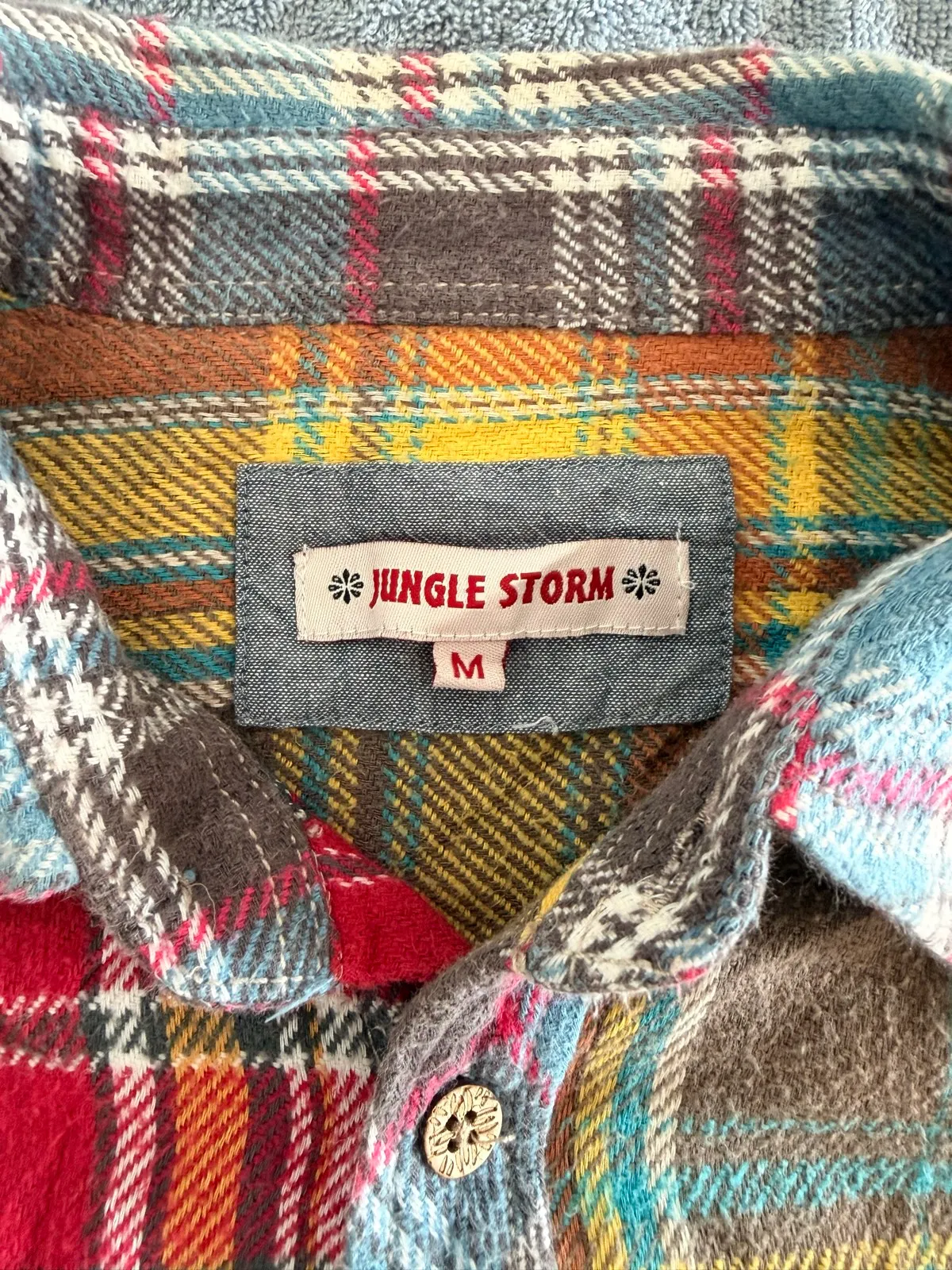 Jungle storm Retro Multicolour Patchwork Flannel Shirt - Photo 2