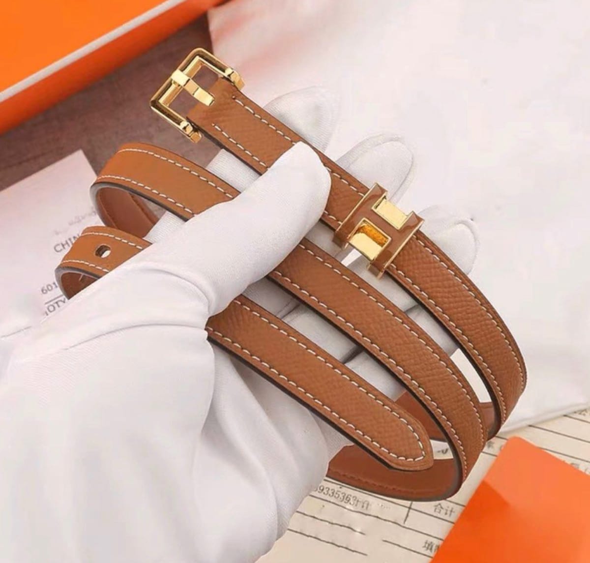 Stylish Brown Double Wrap Belt
