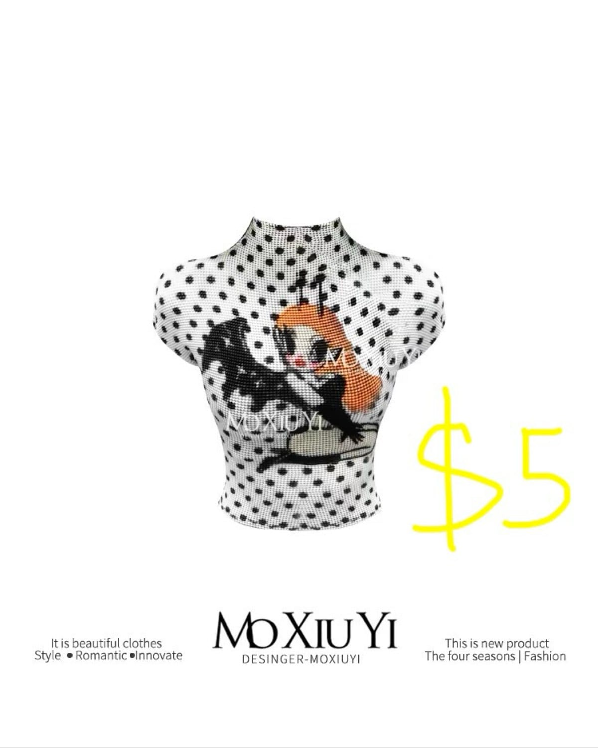 Dotty Mesh Graphic Top