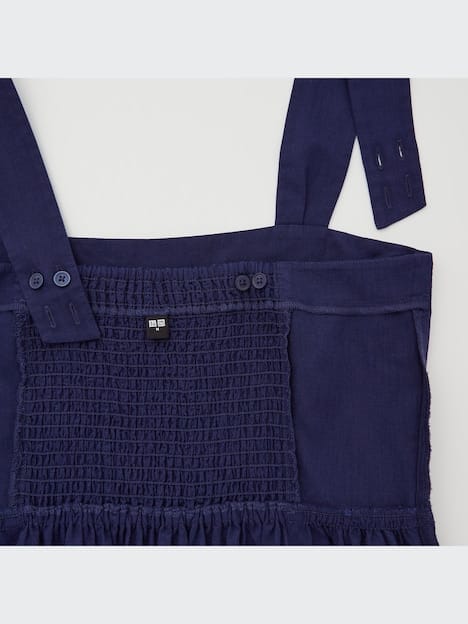 Uniqlo Uniqlo Linen Blend Sleeveless Shirring Dress - Off White - Photo 6