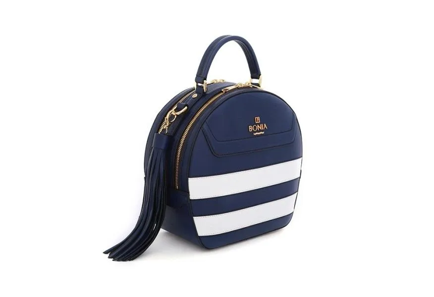 Bonia Bonia Sonia Blue White Stripe Satchel Crossbody Sling Bag Handbag - Photo 3