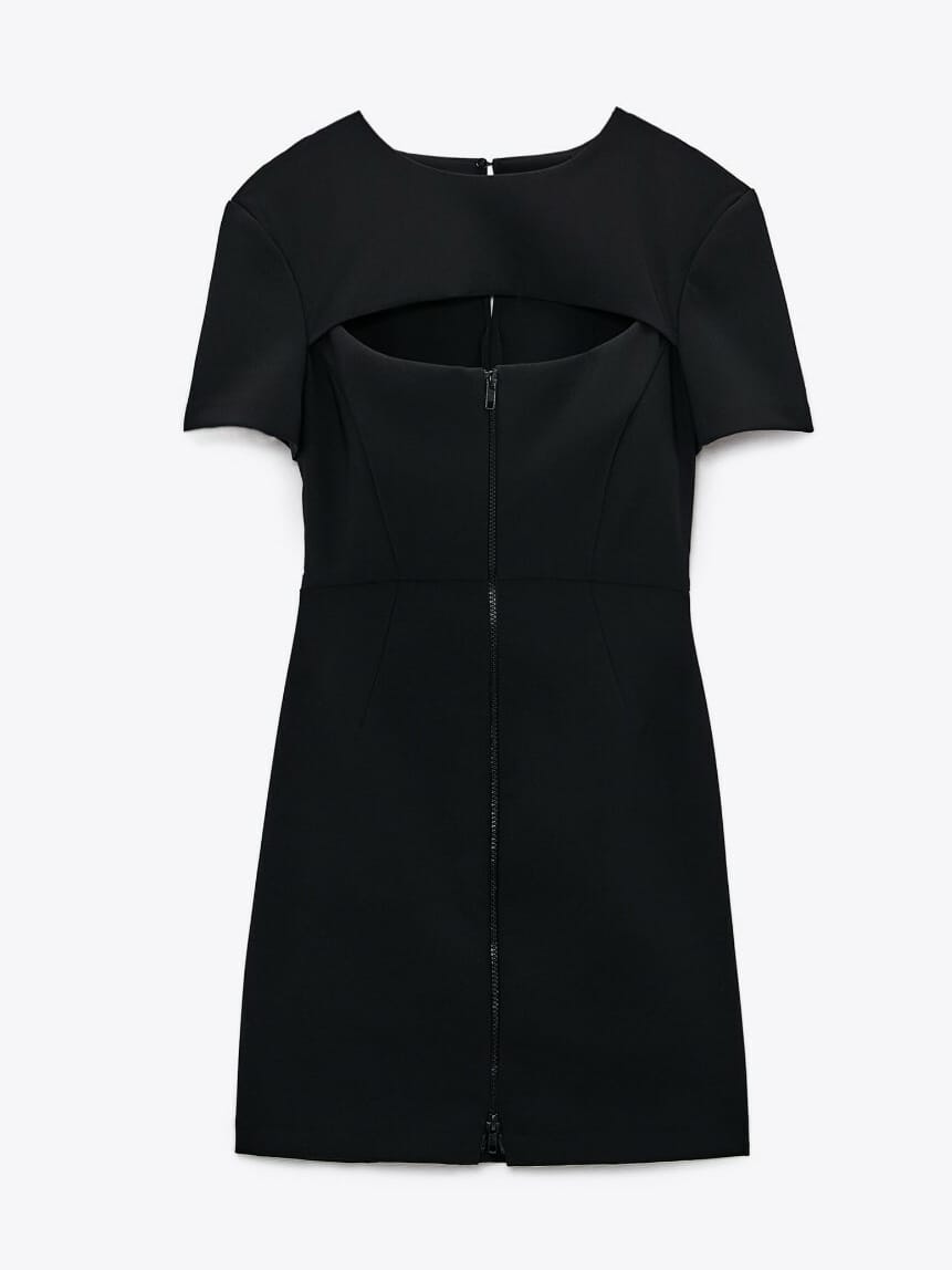 Zara ZARA Black Cut Out and Zip Detail Dress (M) - Photo 6