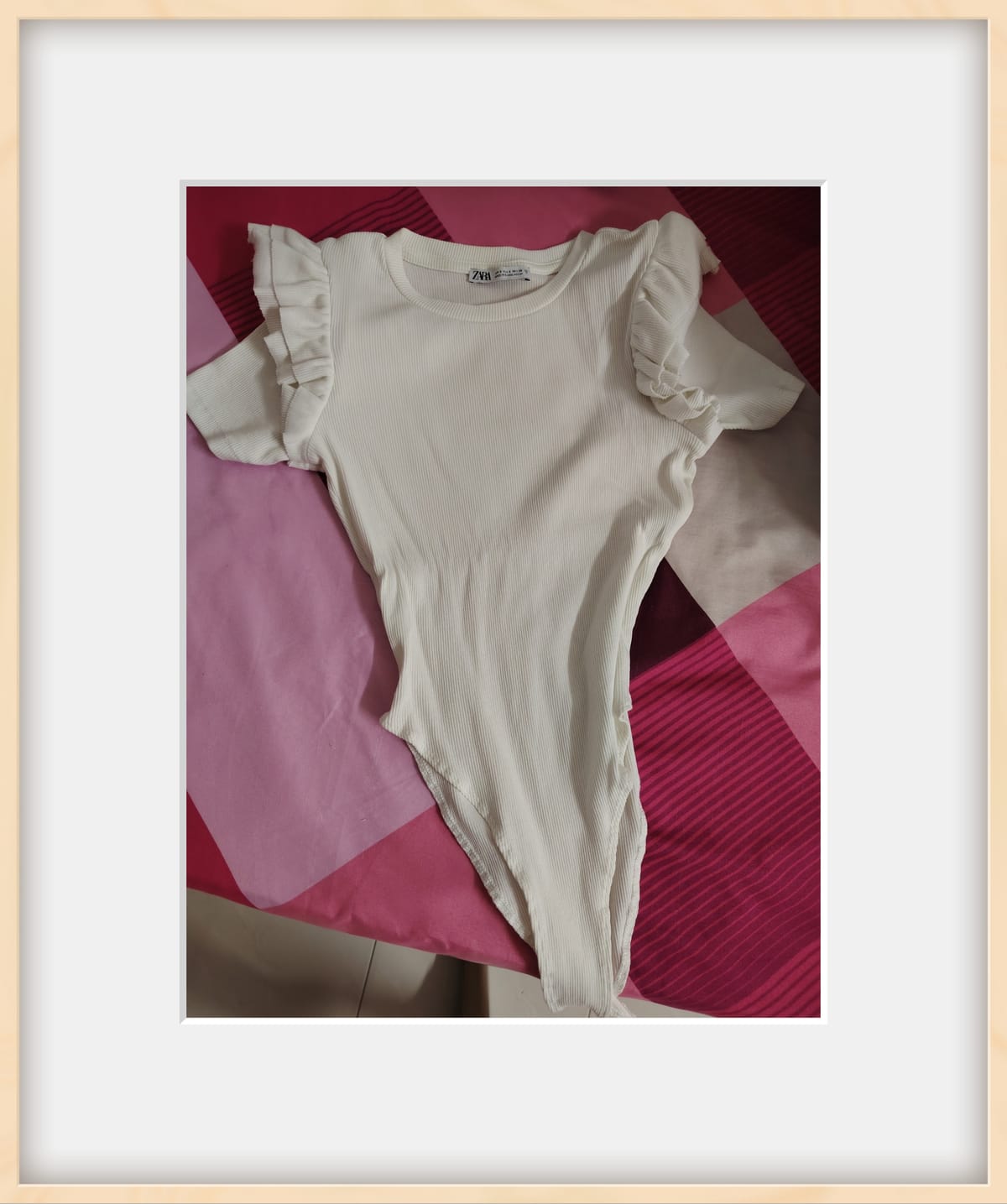 Ruffled Sleeve White Bodysuit