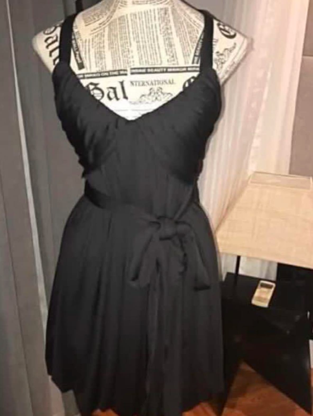 Chic Little Black Dress with Tie Waist