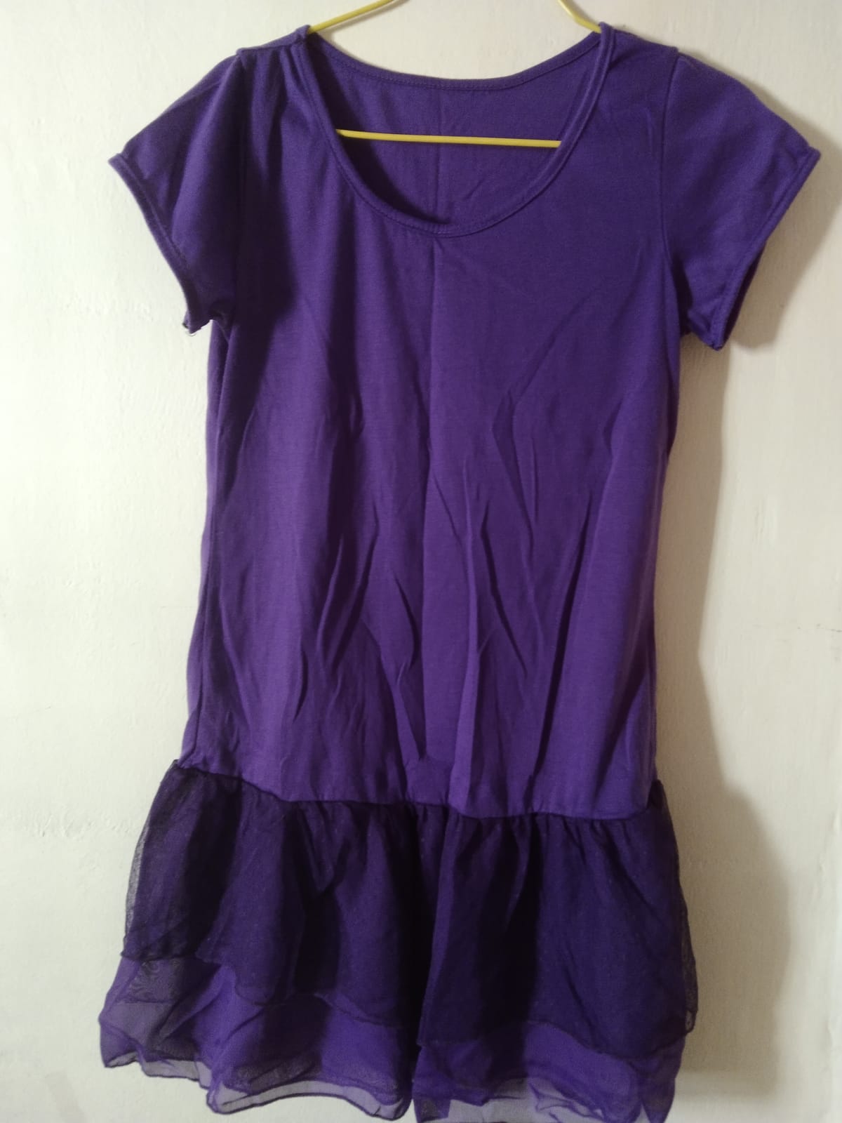 Purple Tulle Hem Dress