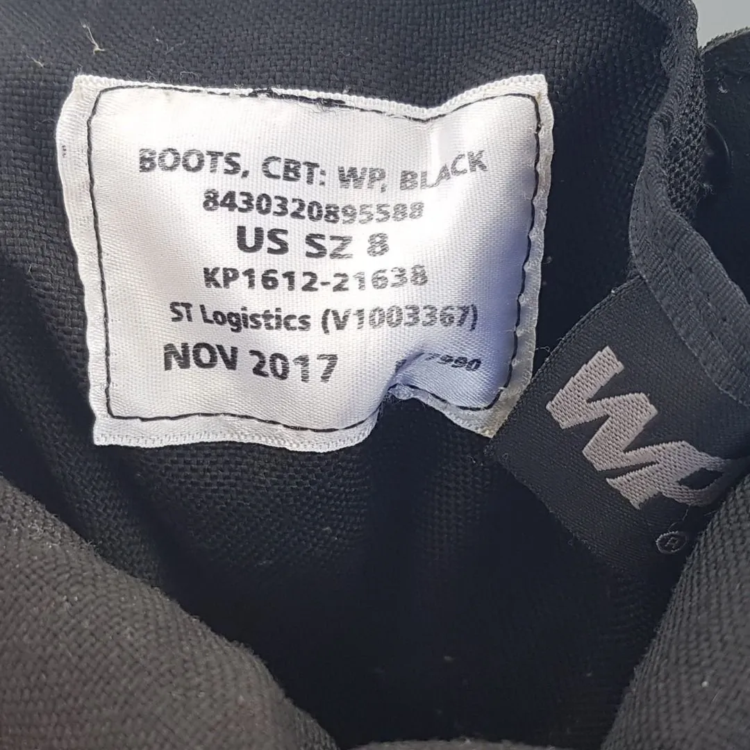 WP Original WP Boots, Black Leather Boots, US 8, UK 7, EU 41, Vintage Tactical Boots, High Top Safety Shoes, Waterproof, Cosmopolitan, Retro Heavy-Duty Boots, Sophistication, High Performance, Foot Protection, All Terrains, Hiking, Trekking, Adventures - Photo 5