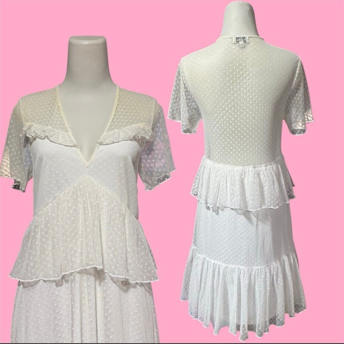 Dreamy White Ruffled Midi Dress - Photo 2