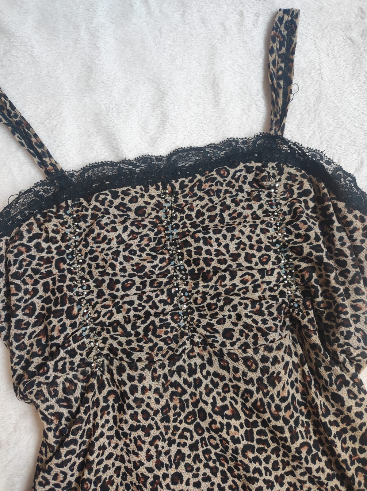 Leopard Print Spaghetti Strap Top - Photo 5