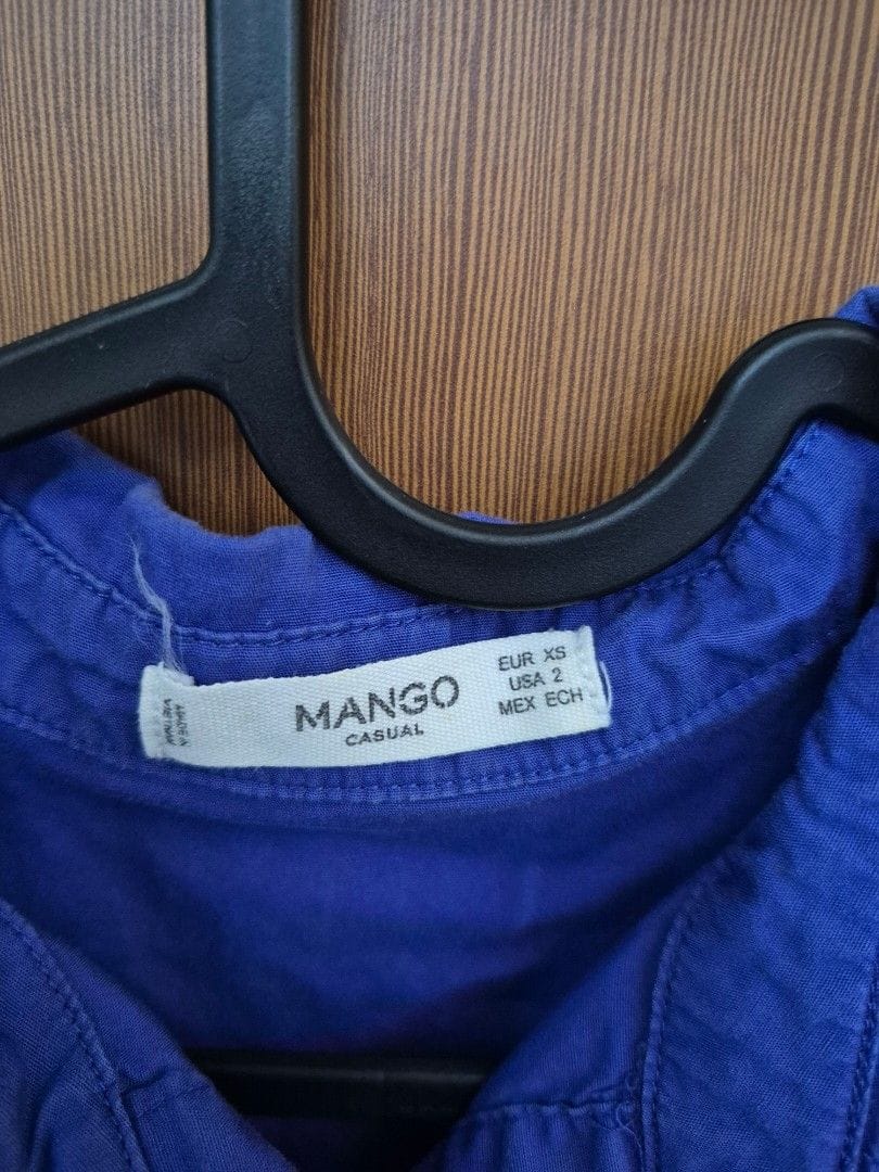 Mango Mango Sleeveless Blue Shirt Dress - XS - Photo 4