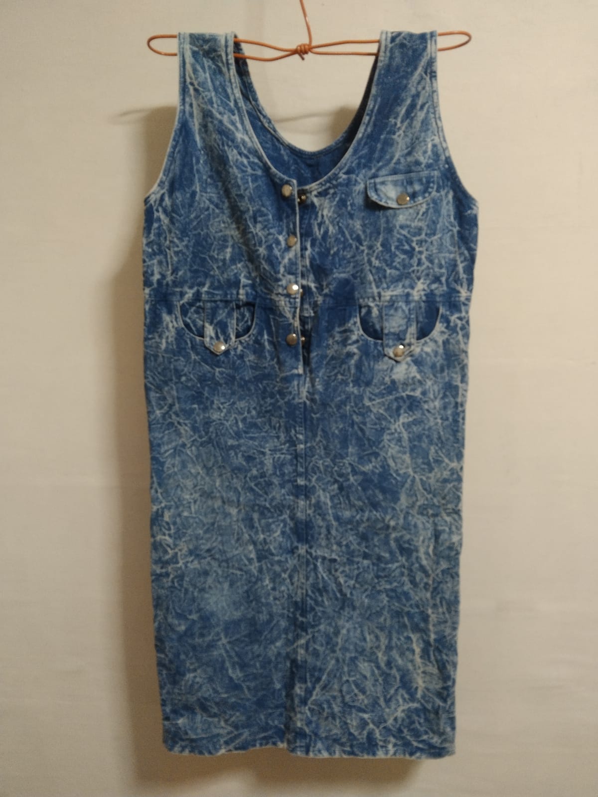 Retro Acid-Wash Denim Dress