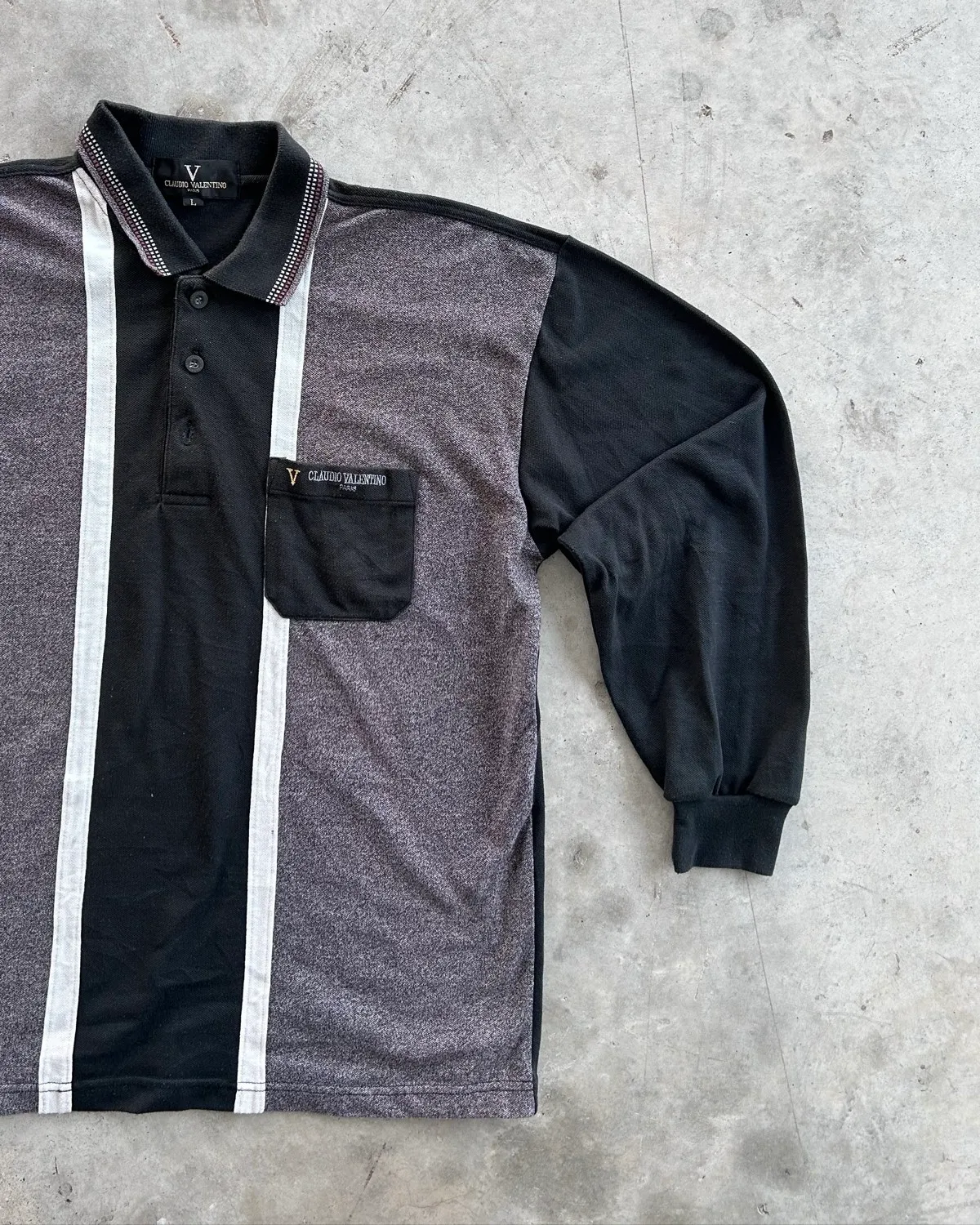 Emilio valentino Emilio Valentino Retro Colourblock Long Sleeve Polo - Photo 2