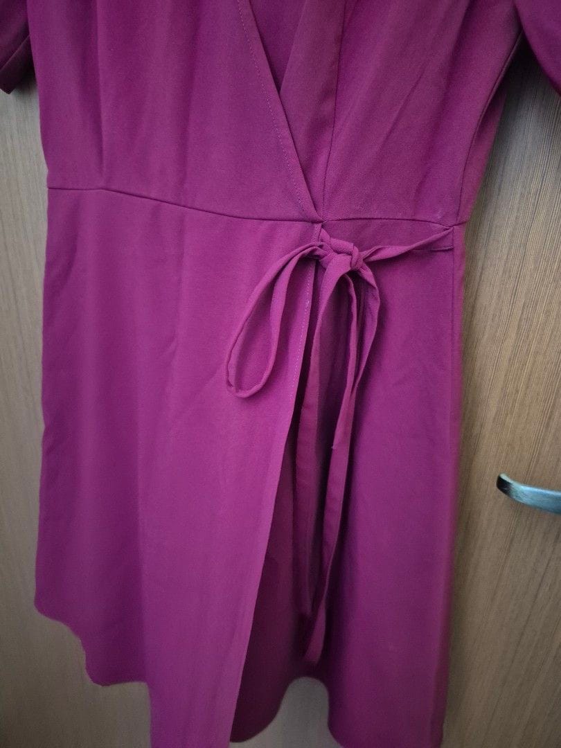 Love Bonito Chic Love, Bonito Burgundy Wrap Dress - Size S - Photo 6
