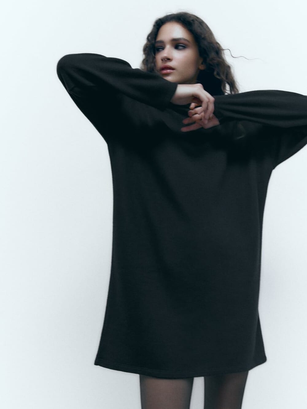 Zara ZARA Black Short Soft Dress (M) - Photo 2