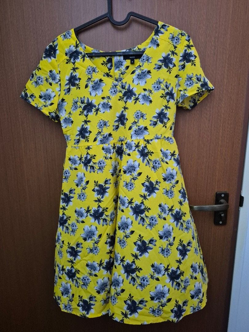 New Look Petite Yellow Floral Summer Dress - XS/UK 6