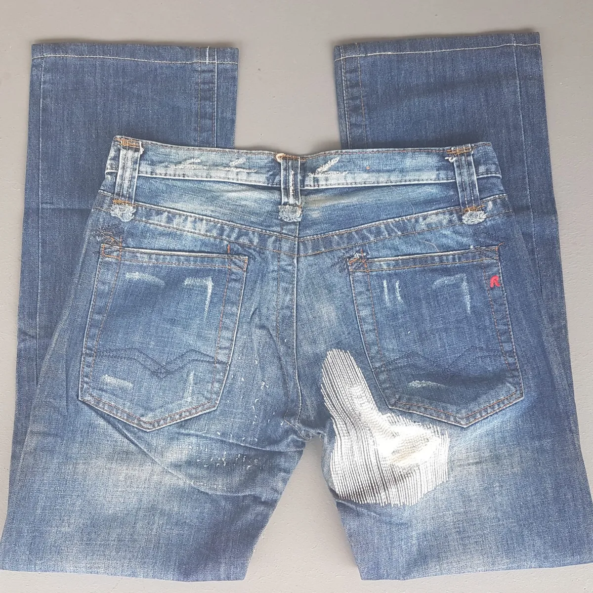 REPLAY, ITALY Retro REPLAY Denim Jeans, ITALY, Exquisite REPLAY Bootcut Jeans, Size 30, Cool Flare Bottoms, Cosmopolitan, ITALIAN Designer Wear, Distressed Model, Sophistication, Nostalgic Appeal, Vintage Pants, Timeless Classic, Luxury Living, Cult Street Fashion - Photo 4