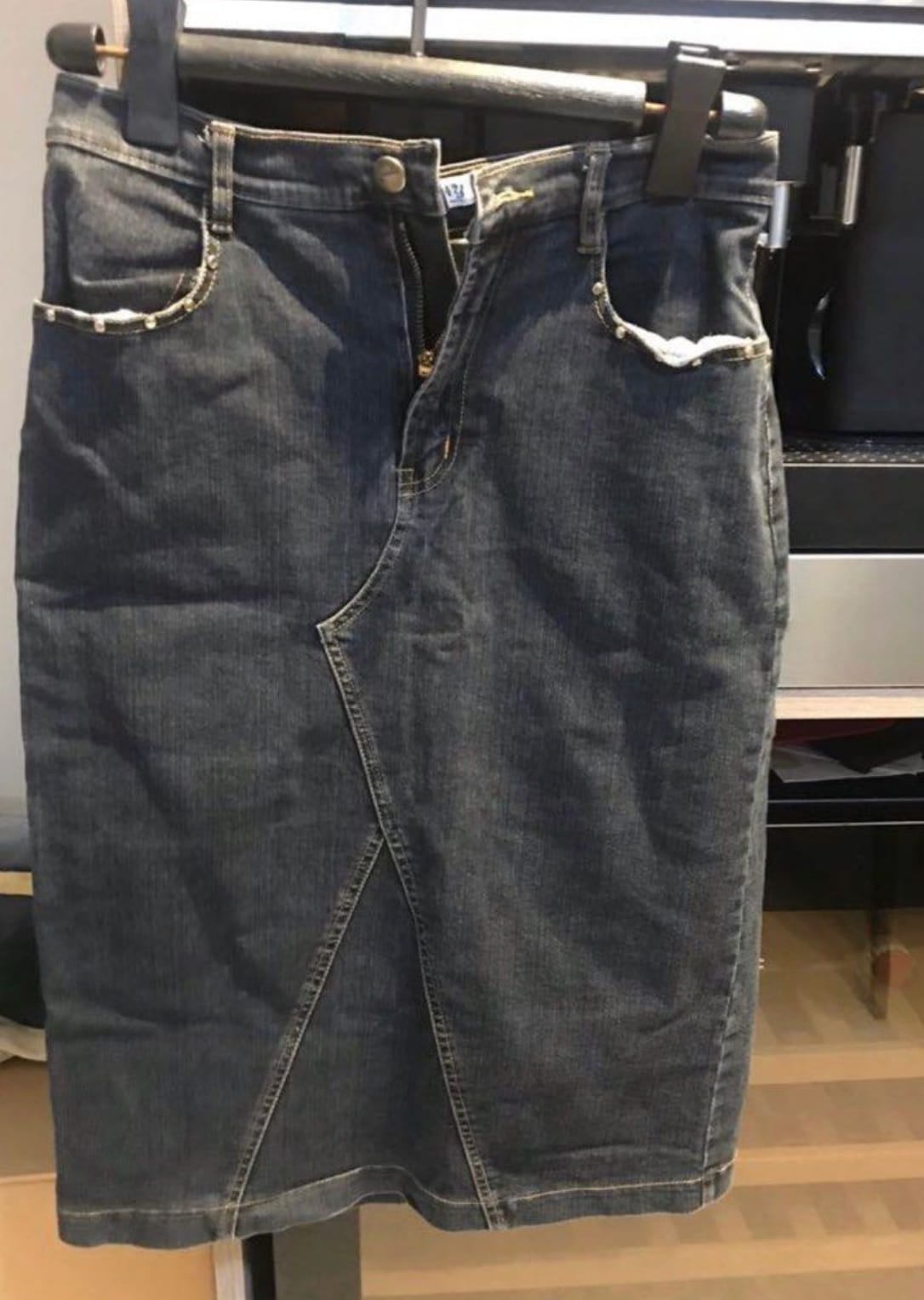 Vintage Denim Pencil Skirt