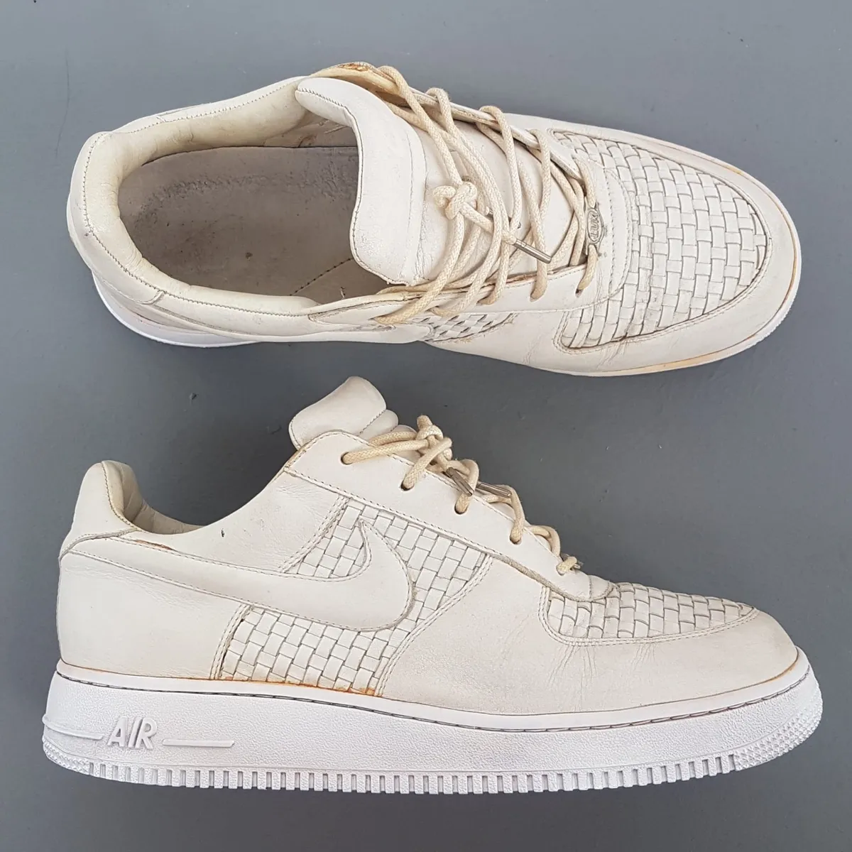 Nike Retro NIKE Air Force 1 Lux Low Shoes, Vintage 2003 Sneakers, US 10, UK 9, EU 44.5, CM 28, Made in ITALY, Cosmopolitan, OFF-WHITE Italian Leather Woven Shoes, Timeless AF1 Design, Sophistication, Pop Culture, Hip Hop, Rock Star, Cult Street Fashion - Photo 7