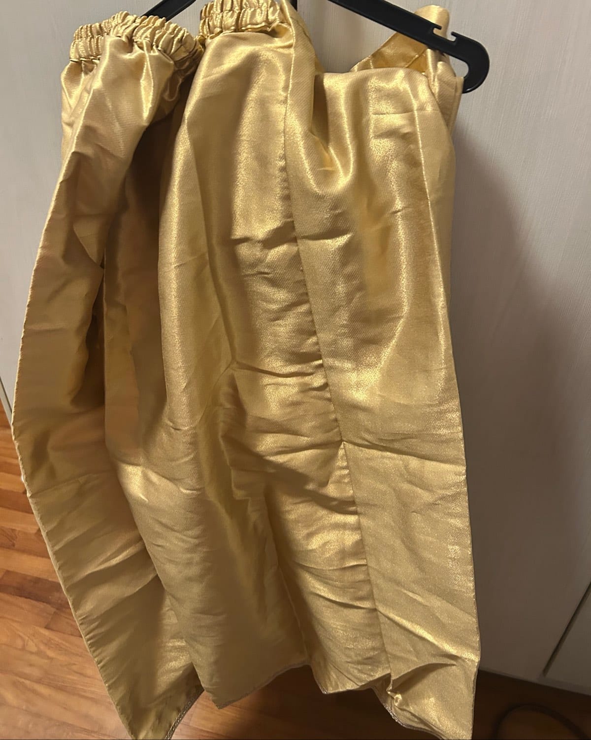 Elegant Gold Satin Skirt