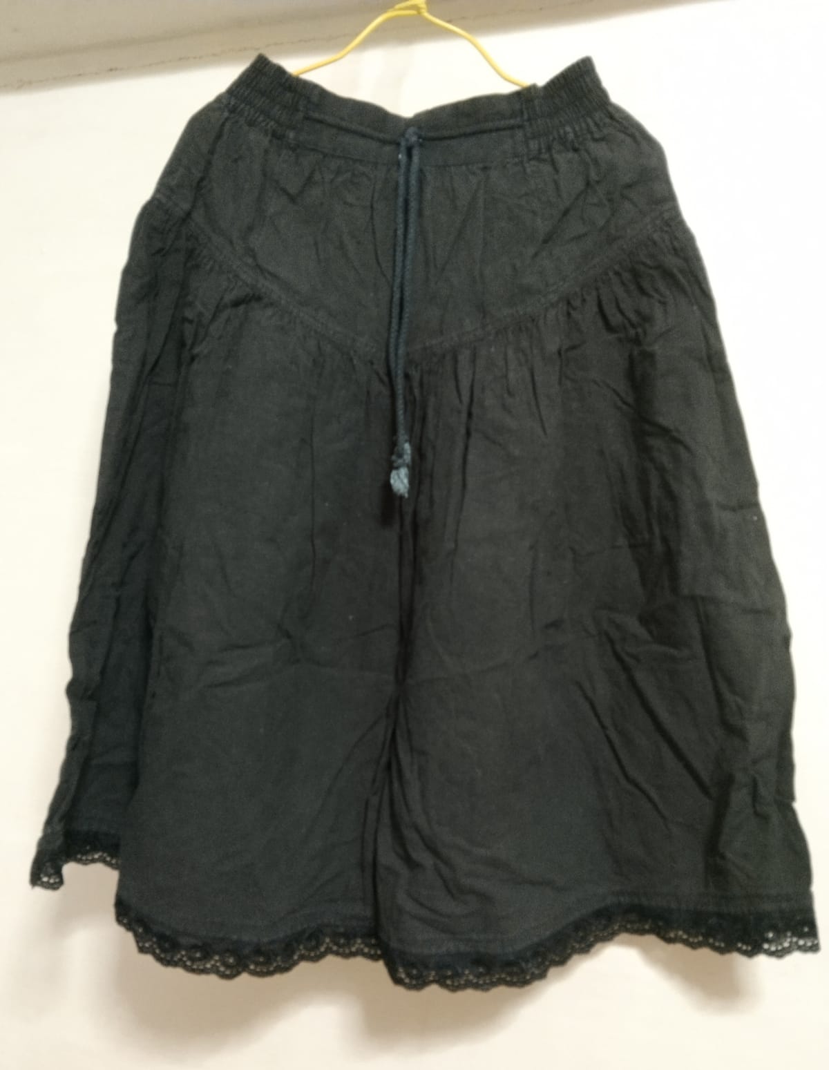 Black Boho Lace Hem Skirt