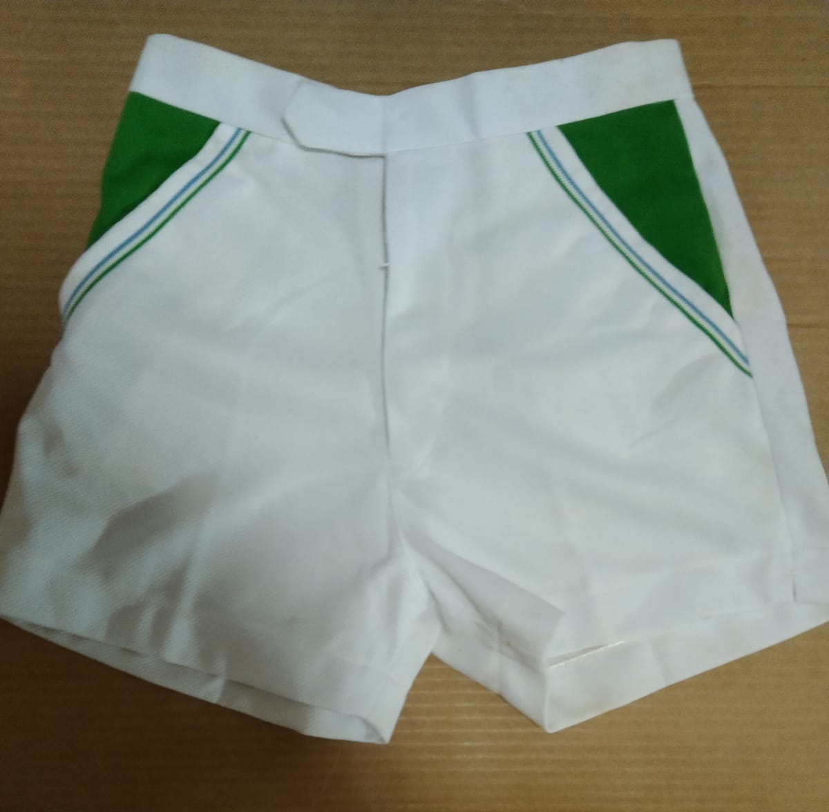 Retro Green and White Athletic Shorts
