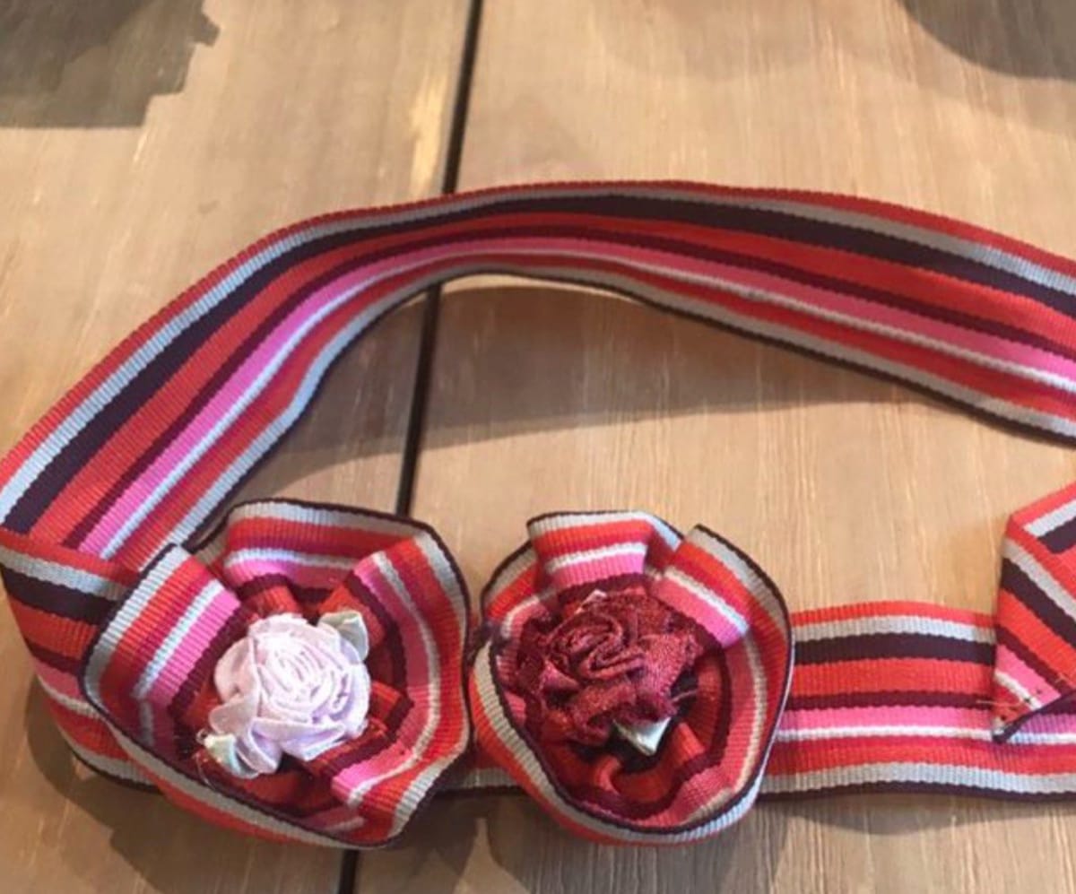 Striped Floral Headband (Kookai)