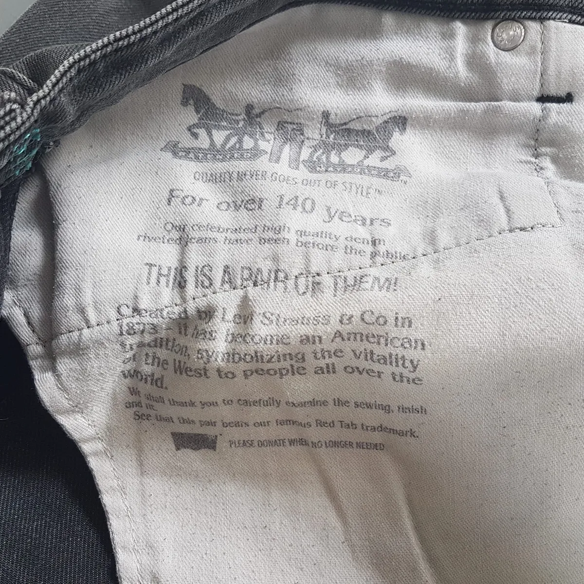 Levi's Original Levi’s Strauss Denim Jeans, USA, Levi’s 511, Red Tab, W36, L34, Cosmopolitan, Dark Gray Pants, Bootcut Jeans, Seasoned Look, Everyday Fashion, Timeless Classic, Retro Apparels, Vintage Jeans, Urban Style, Sophistication, Streetwise, Luxury Living - Photo 6