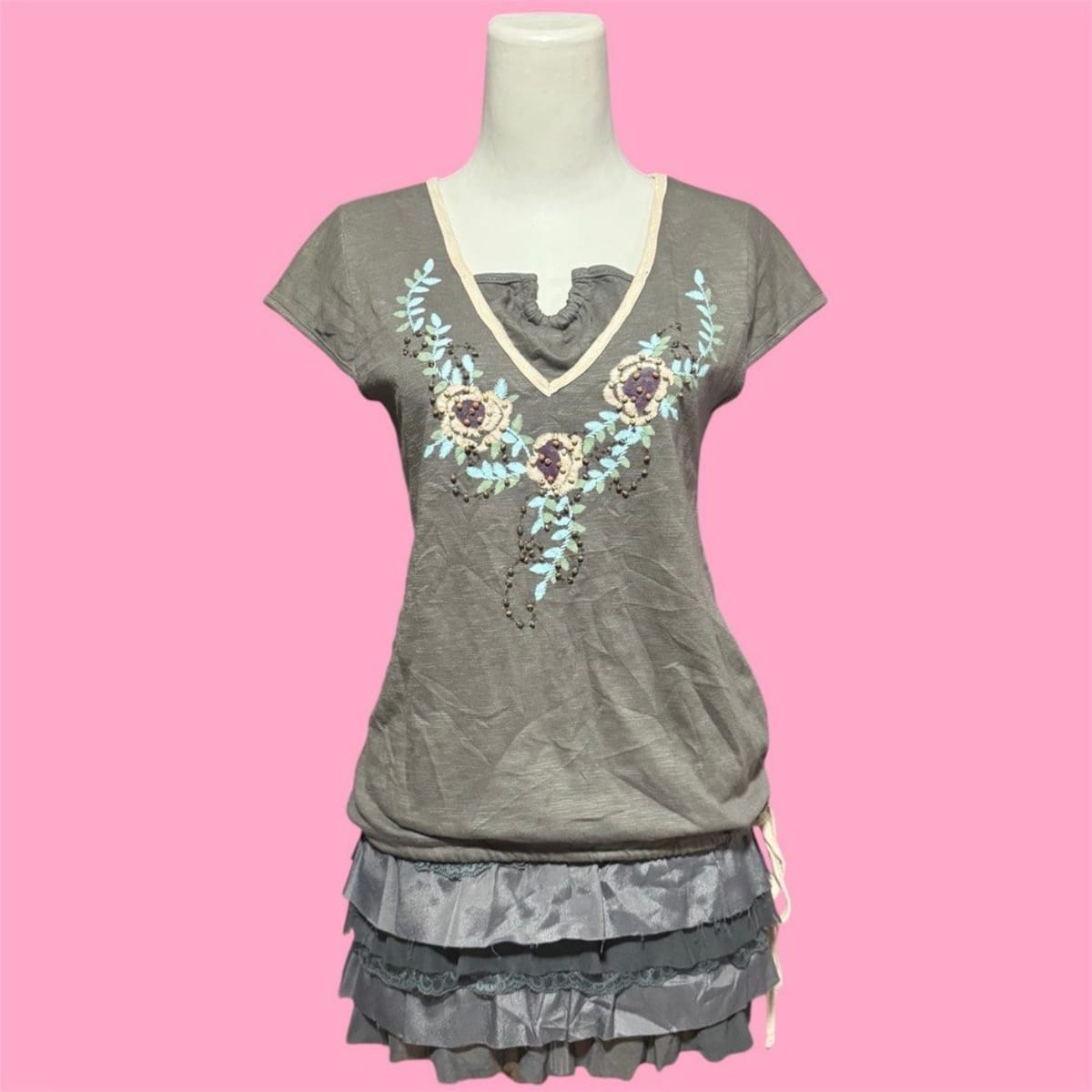 Boho V-Neck Embroidered Top 