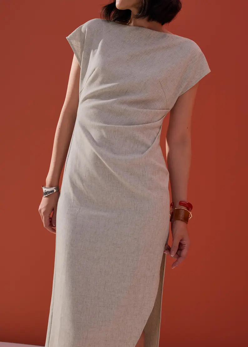 Love, Bonito Love Bonito Hansa Boat Neck Column Drape Midaxi Dress - Photo 2