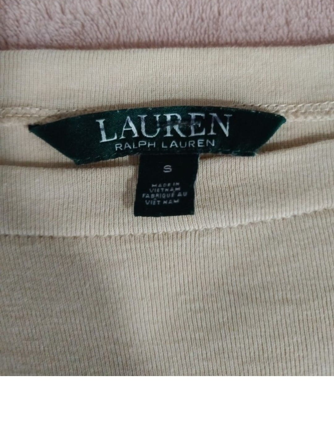 Lauren Ralph Lauren Lauren Ralph Lauren Beige Cotton Top (Size S) - Photo 3