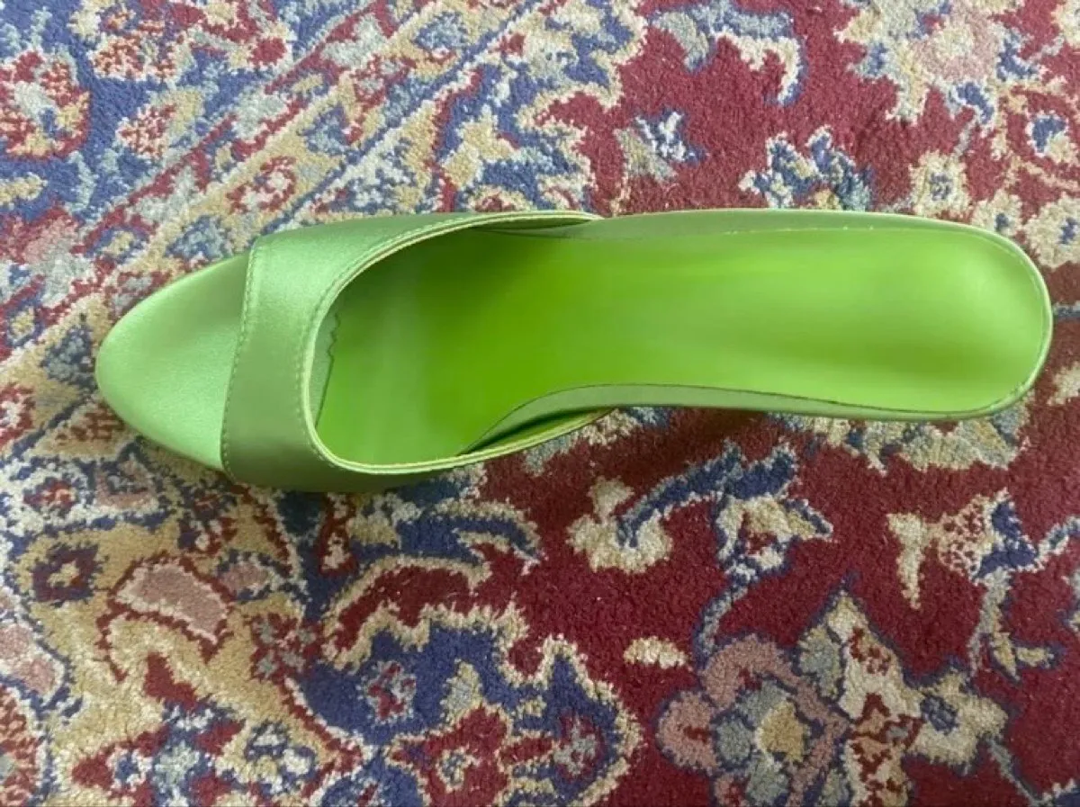 Shein Green satin new heels - Photo 6