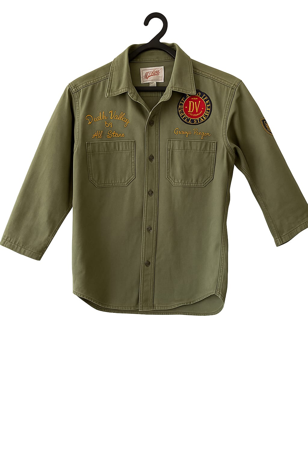 Duffer of St George DUFFER OF ST GEORGE Khaki Green Collared Button Down Jacket (S)