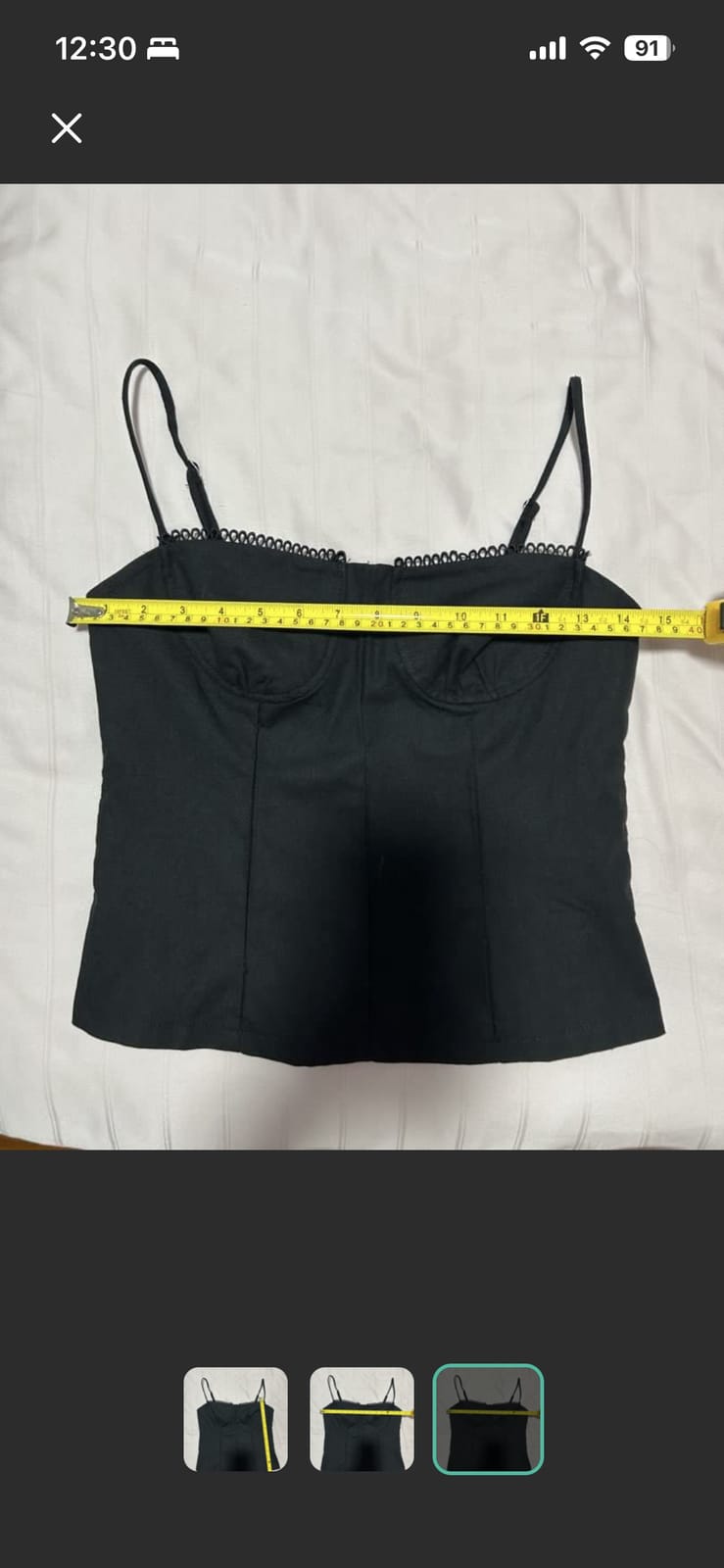 Hin Workshop Black Corset Top with Adjustable Straps - Size M - Photo 3