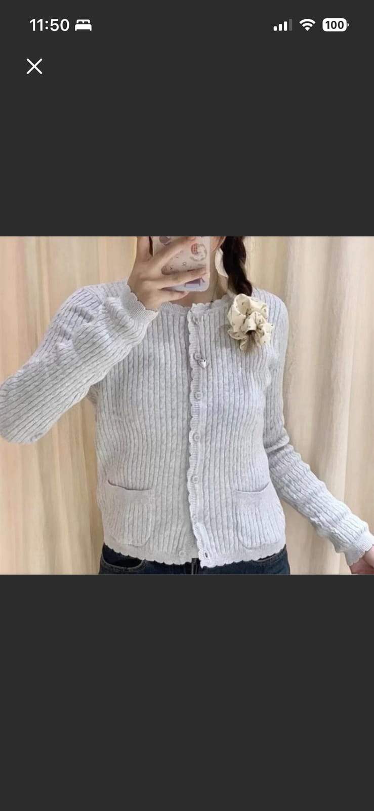 Brandy Melville Zoe Cardigan Cable Knit 