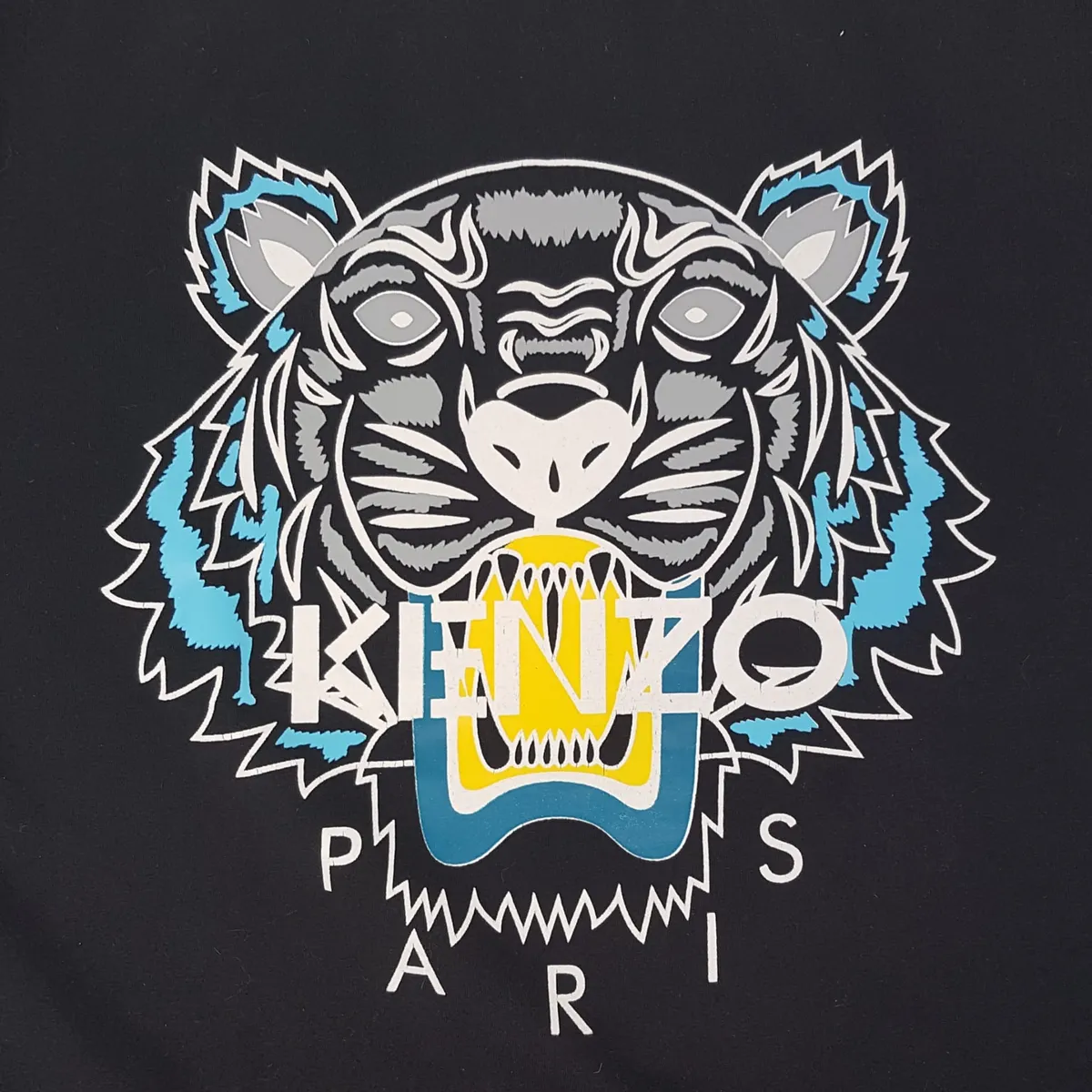 KENZO Original KENZO Paris T-Shirt, SMALL Black Top, Art Décor Shirt, Multi-Color TIGER Logo, Graphic Tee, Luxury Living, Cosmopolitan, Urban Style, Timeless Classic, Ready-to-wear, Japanese Designer, Italian Workmanship, Sophistication, Cult Street Fashion - Photo 3