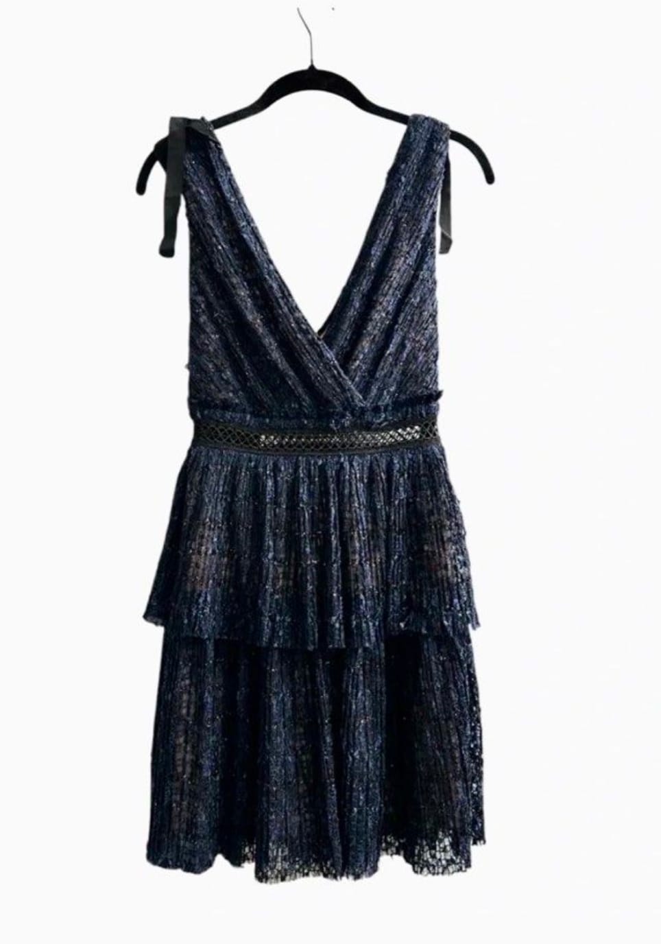 Self Portrait  Elegant Deep V-Neck Tiered Dress